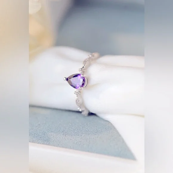 Amethyst 925 Sterling Ring - Picture 1 of 7